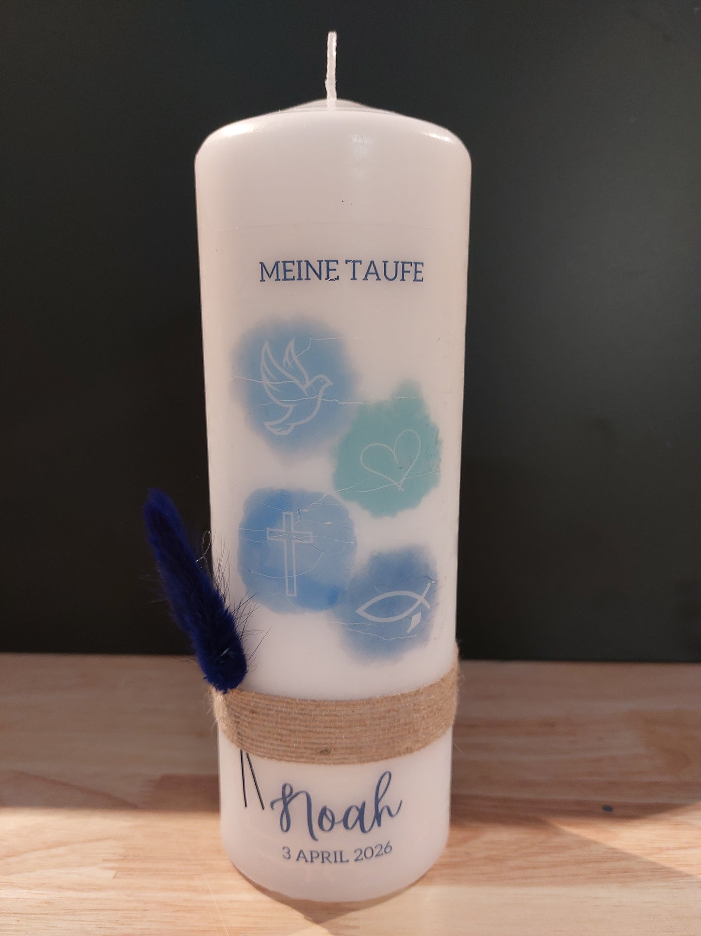 Personalisierte Taufkerze