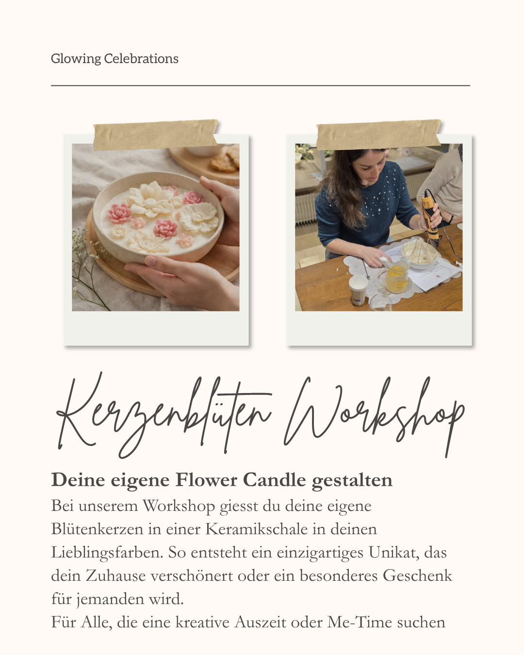 Kerzenblüten Workshop inkl. Prosecco – Deine eigene Flower Candle gestalten