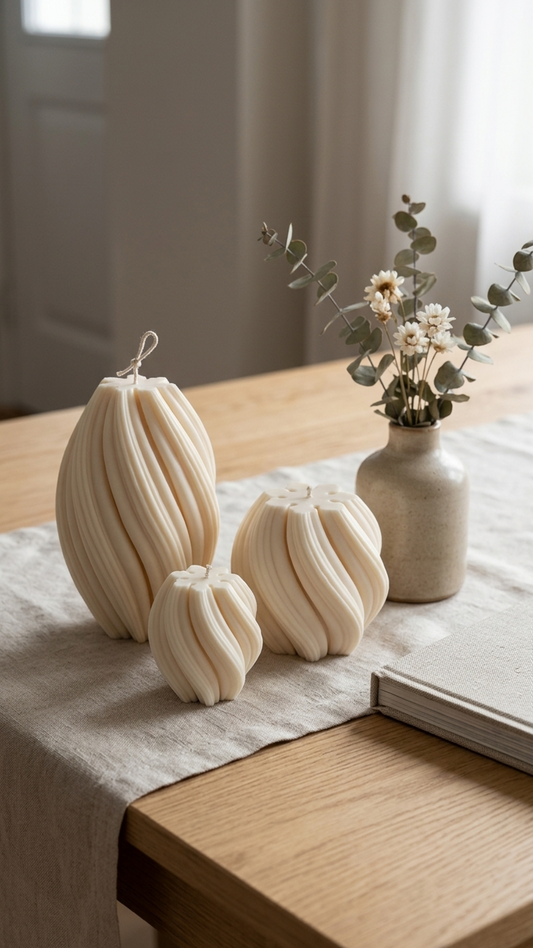 Wellenkerze Handgemacht – Designkerze